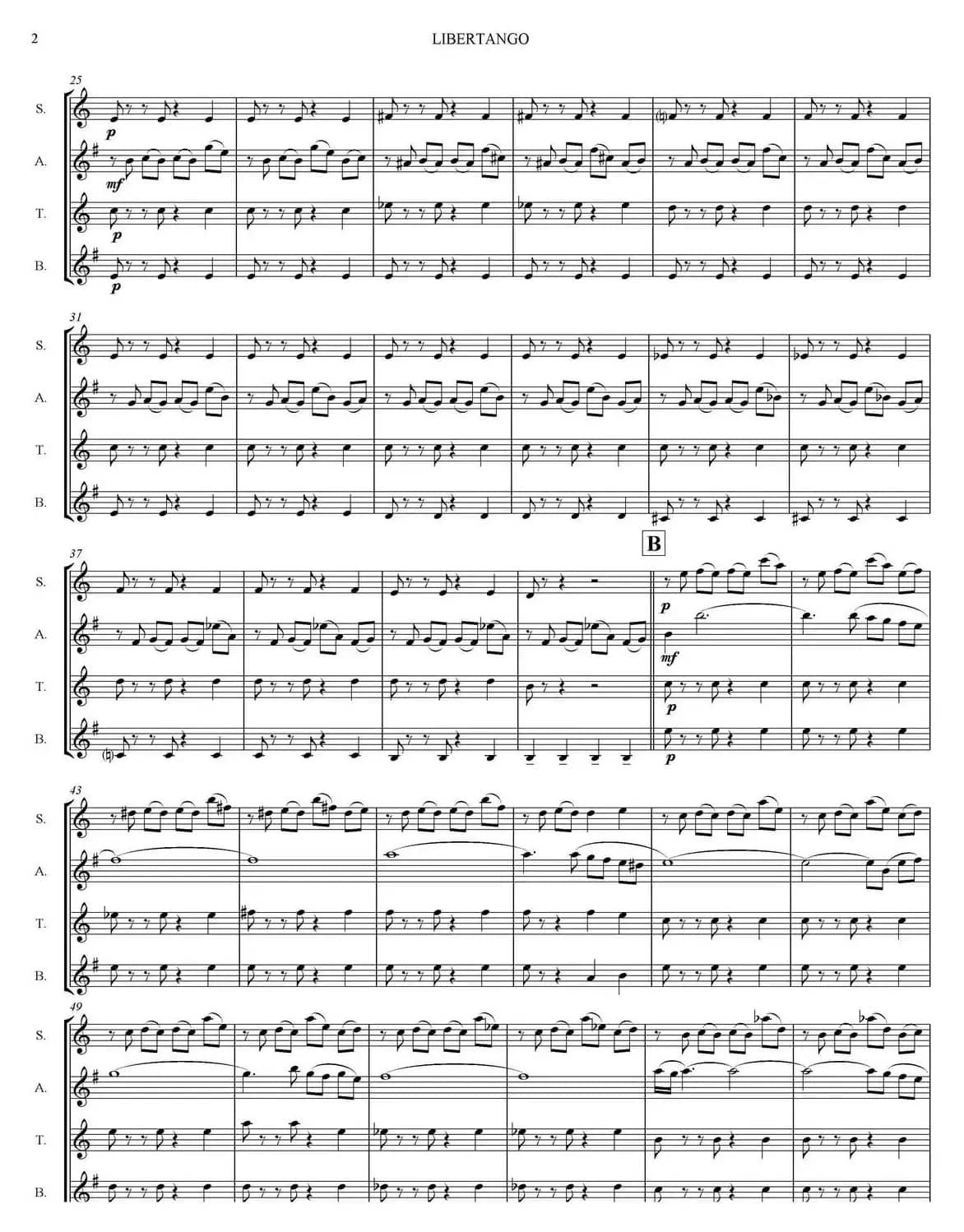 LIBERTANGO（四重奏总谱）