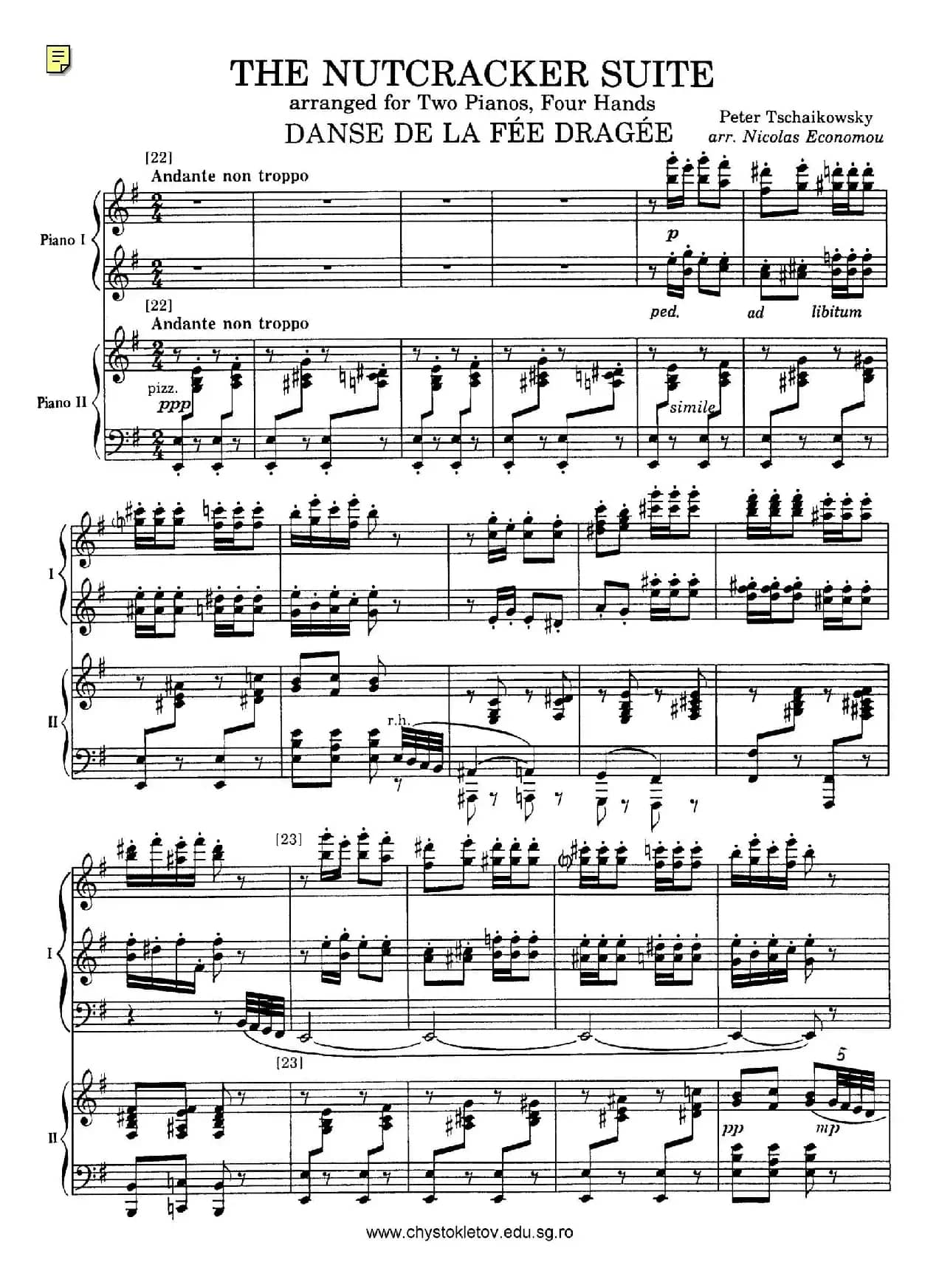 Nutcracker Op.71 芭蕾舞剧《胡桃夹子》(改编双钢琴版·第三部分)