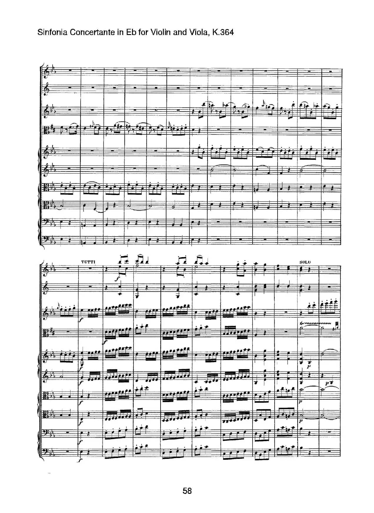 降E大调交响协奏曲（《Sinfonia Concertante in Eb》for Violin and Viola K.364）