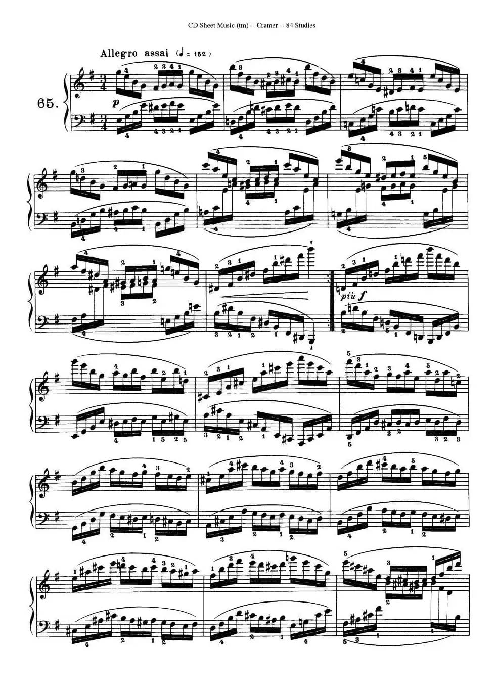 Cramer - 84 exercices（61—65）（克拉莫84首钢琴练习曲）