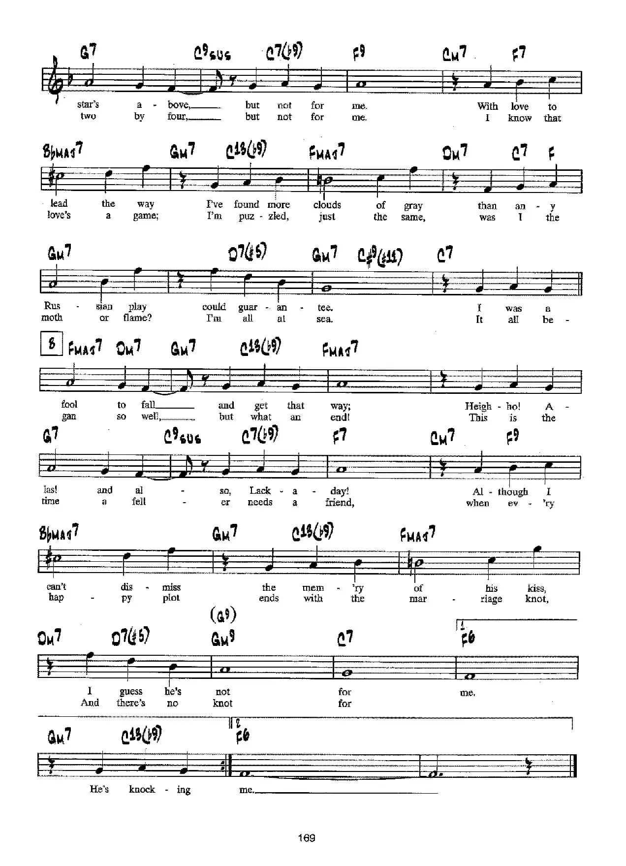 降B爵士乐谱：BUT NOT FOR ME