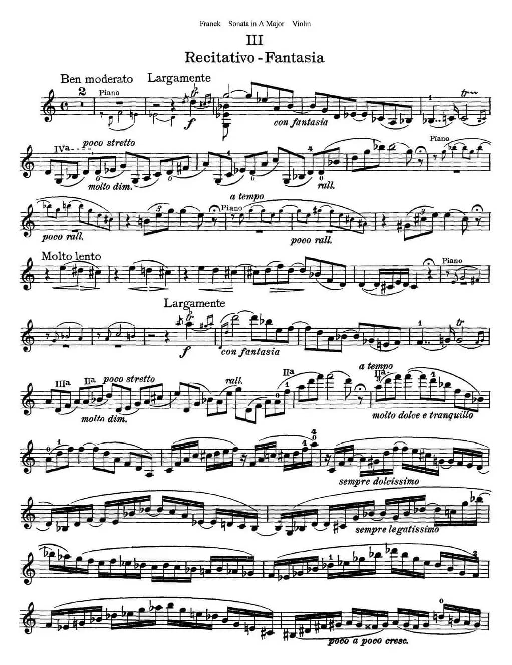 Franck Sonata in A Major