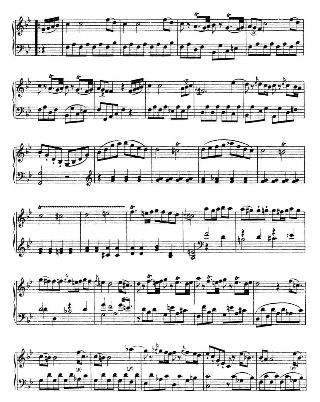 海顿 钢琴奏鸣曲 Hob XVI 17 in B-flat major