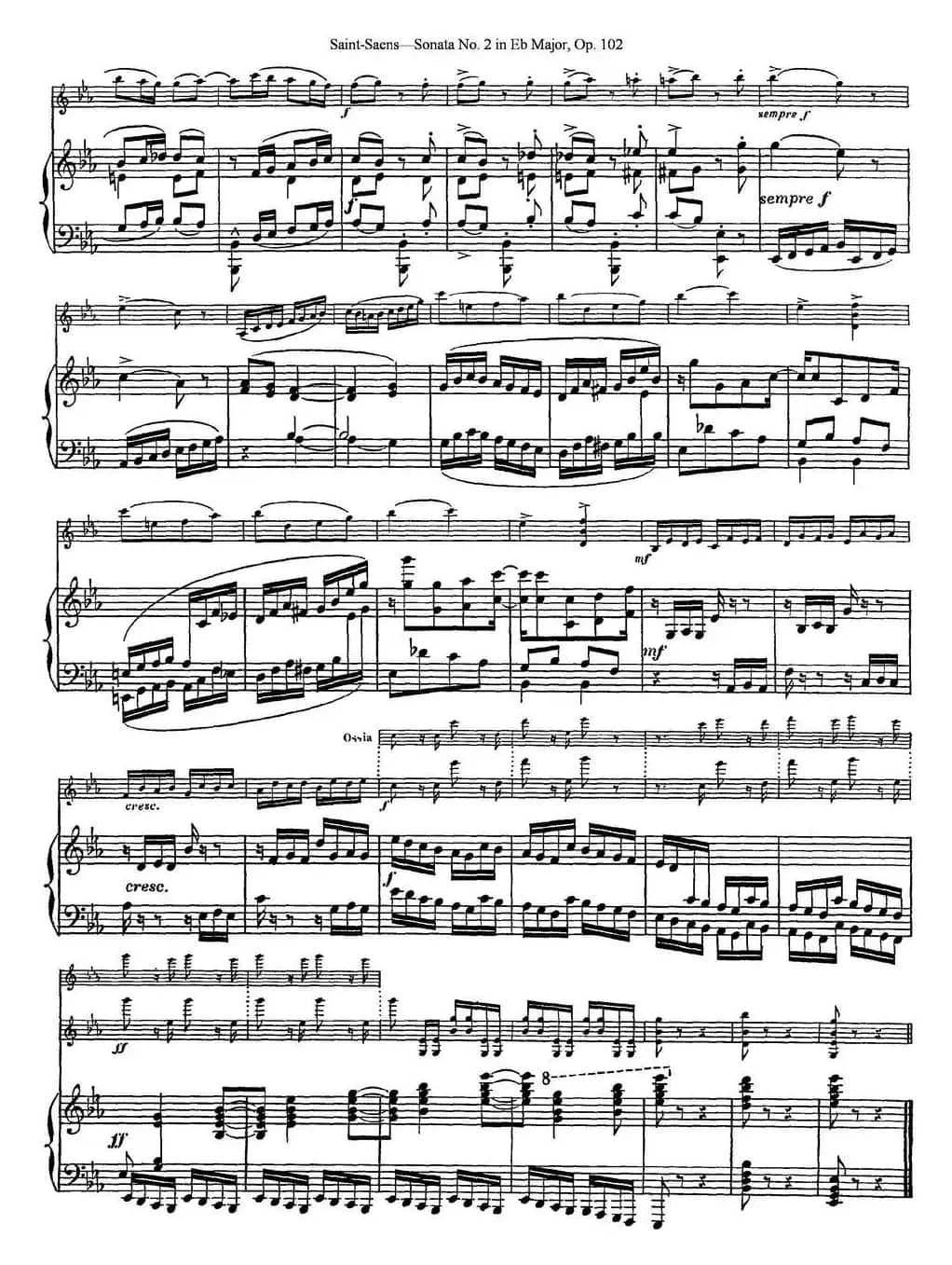 Violin Sonata No.2 in Eb Major Op.102（小提琴+钢琴伴奏）