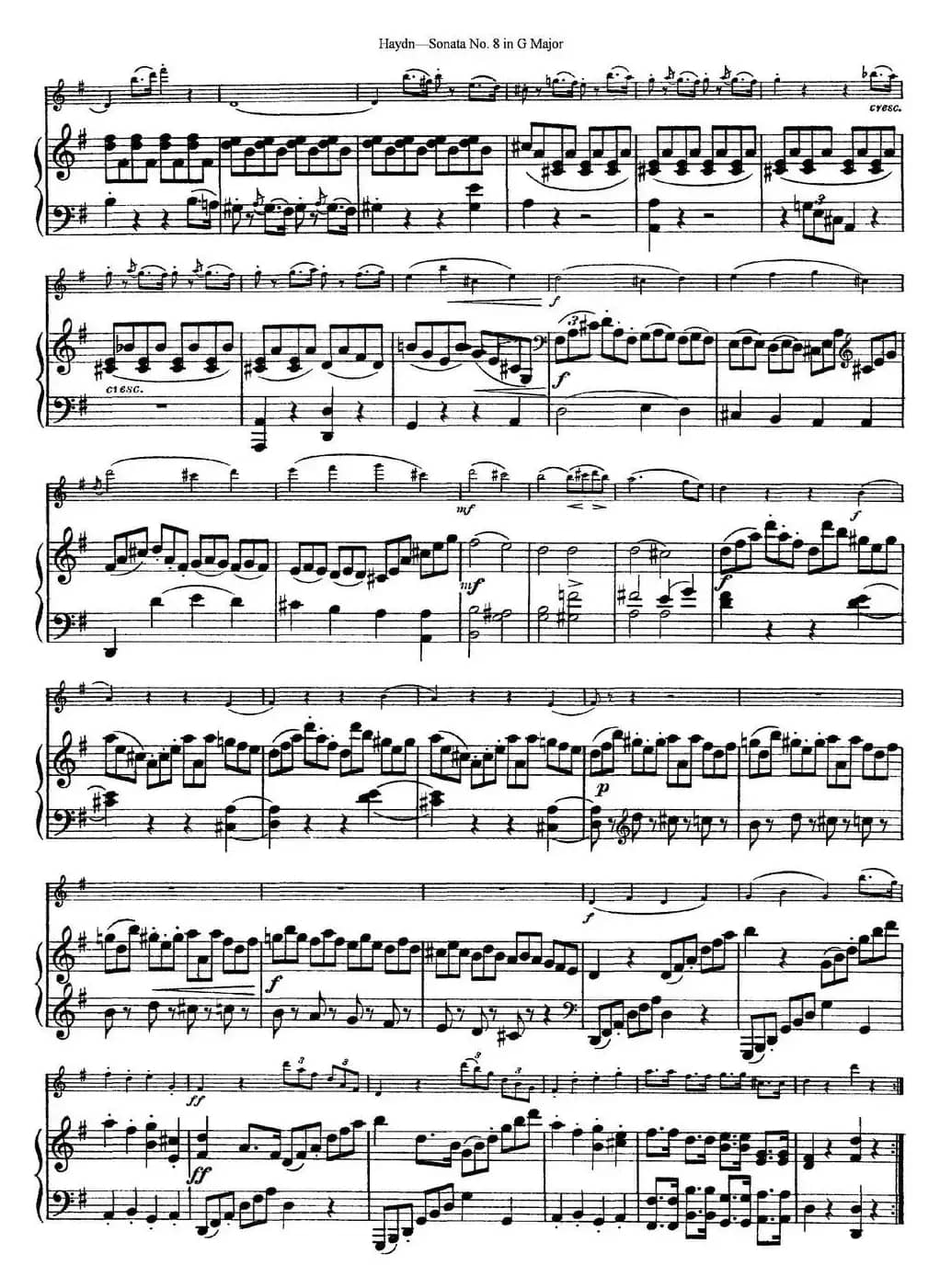 Violin Sonata No.8 in G Major（小提琴+钢琴伴奏）