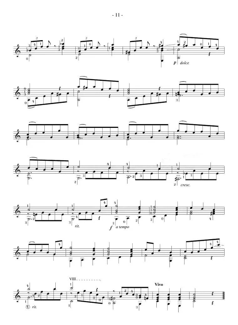 Napoleon Coste《25 Studies,Op.38》（STUDY 6）