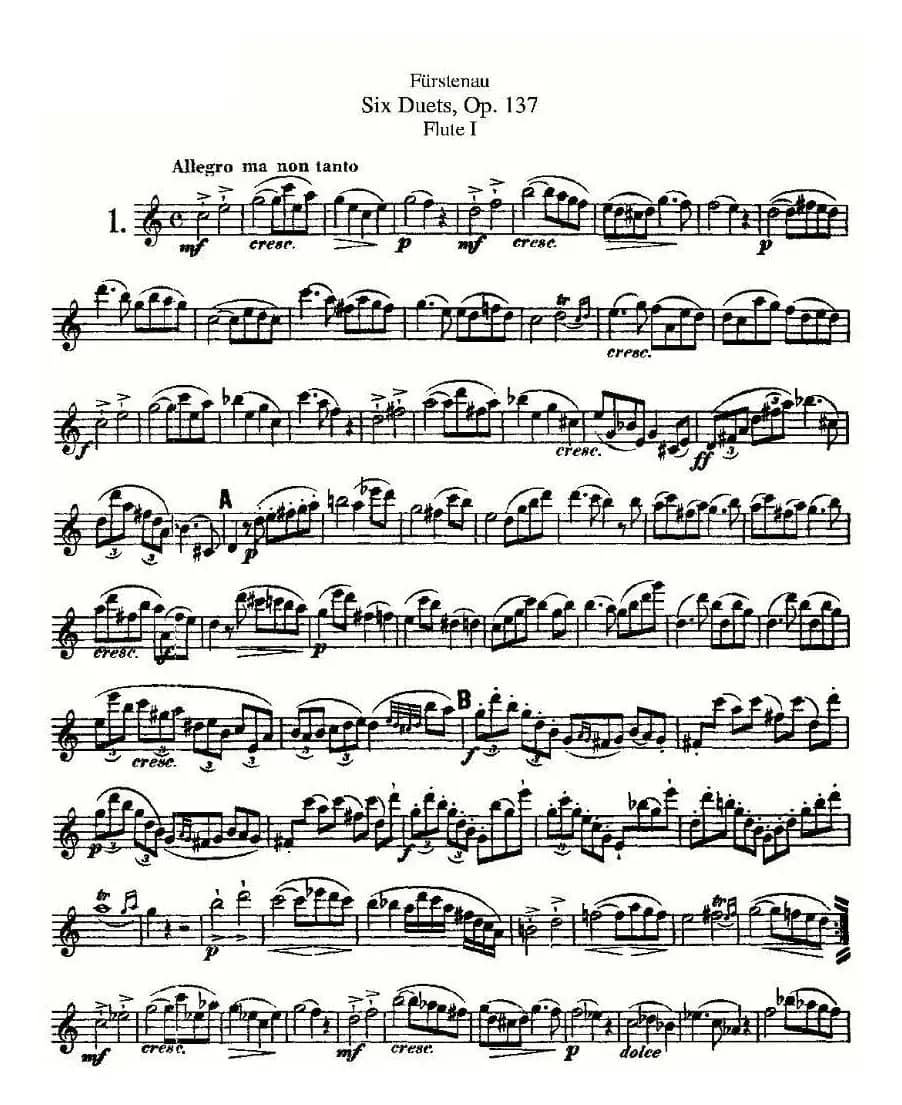 Six Duets, Op.137 之一（二重奏 六首作品 137号）