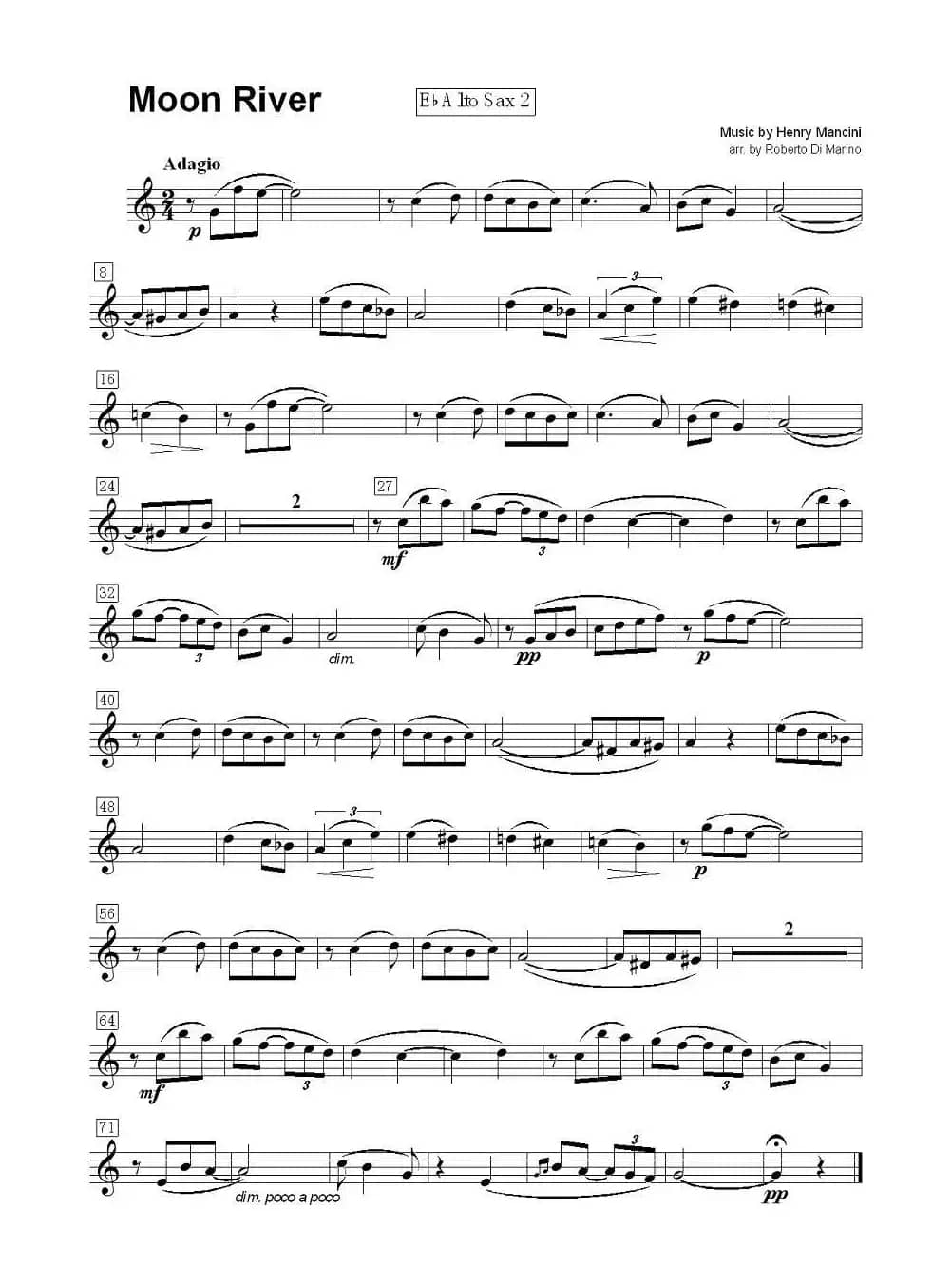 Moon River（月亮河）（四重奏）