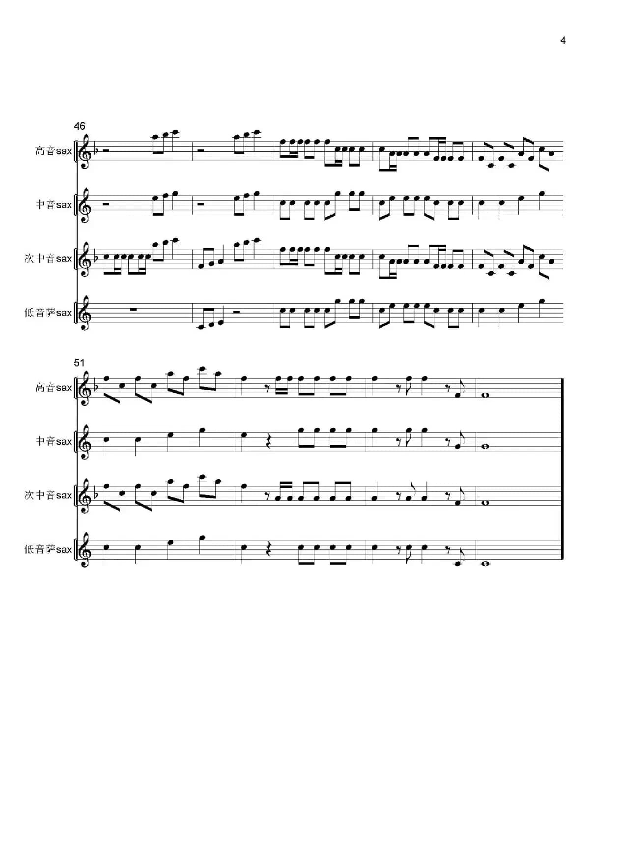 威廉退尔序曲（四重奏总谱）