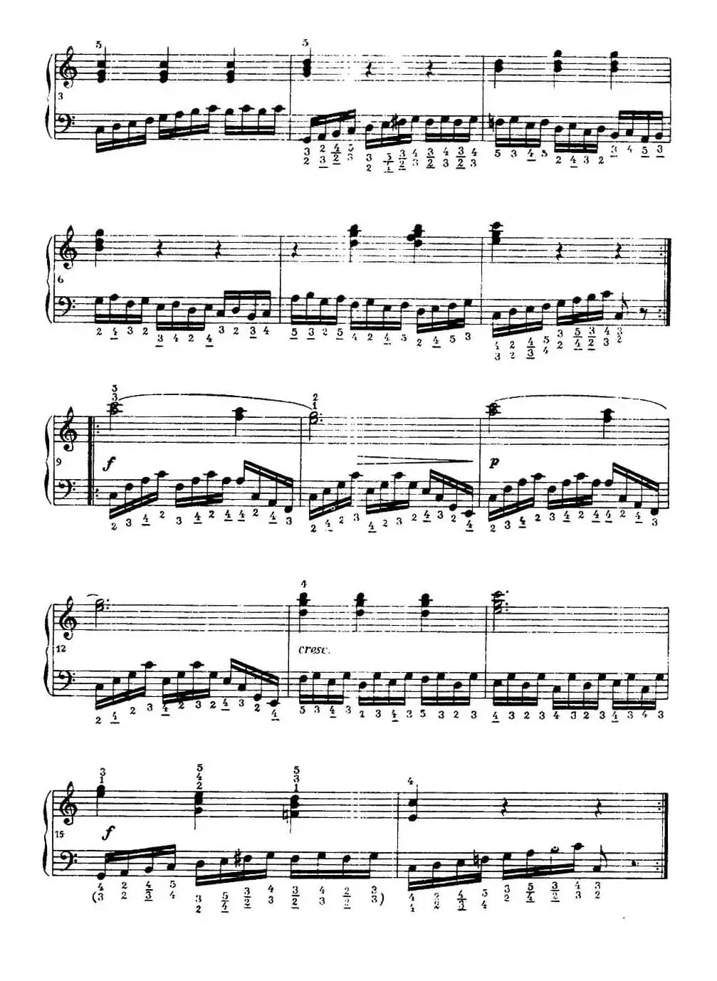 《车尔尼手风琴练习曲集》第Ⅰ册（第37—44首）