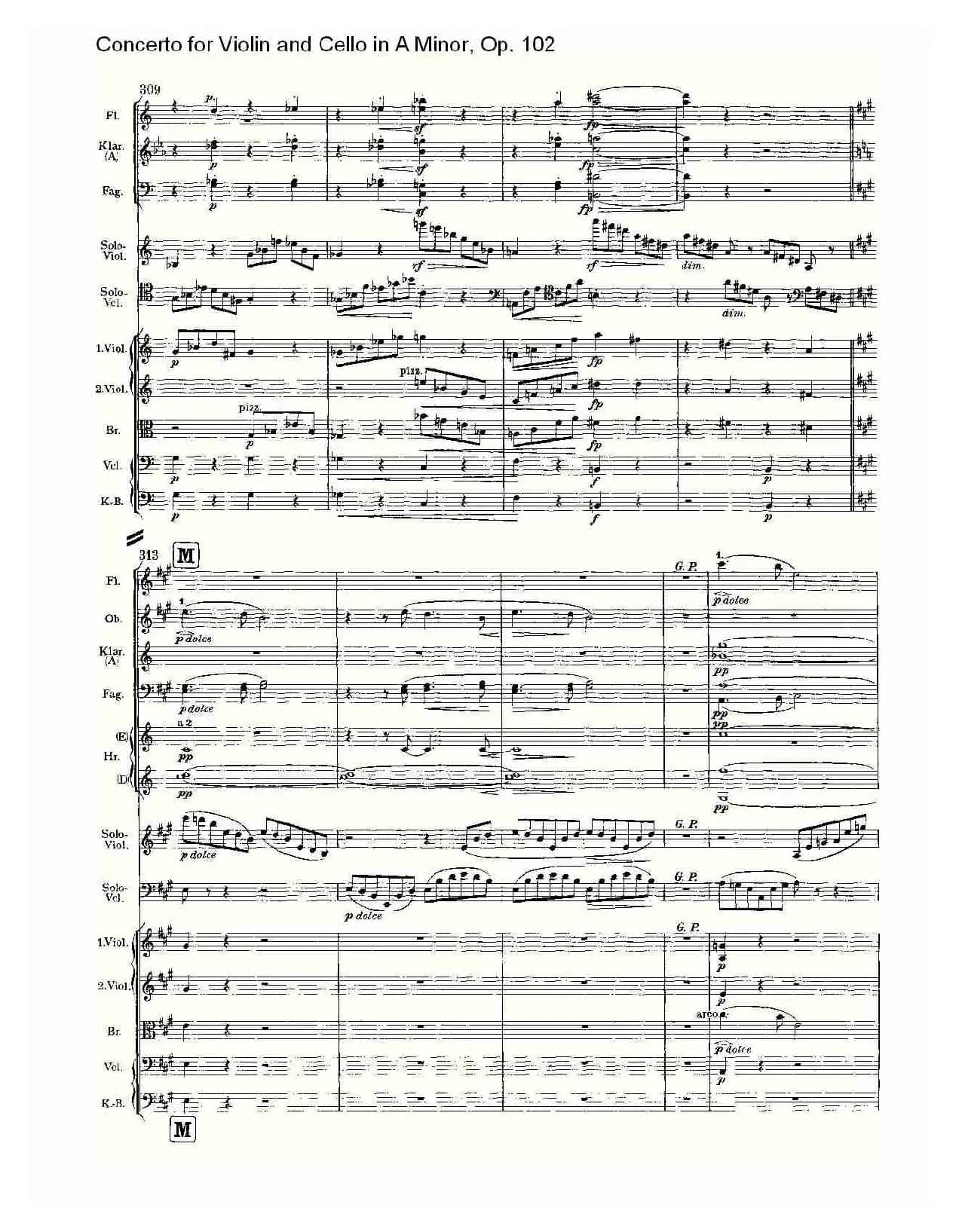 A小调小提琴与大提琴协奏曲, Op.102第一乐章