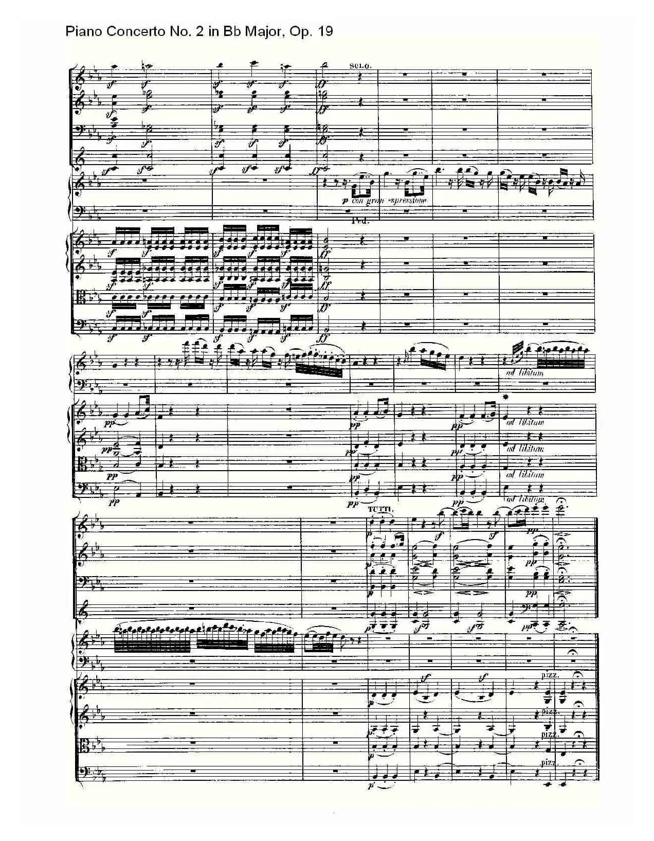 Bb大调钢琴第二协奏曲 Op. 19 第二乐章