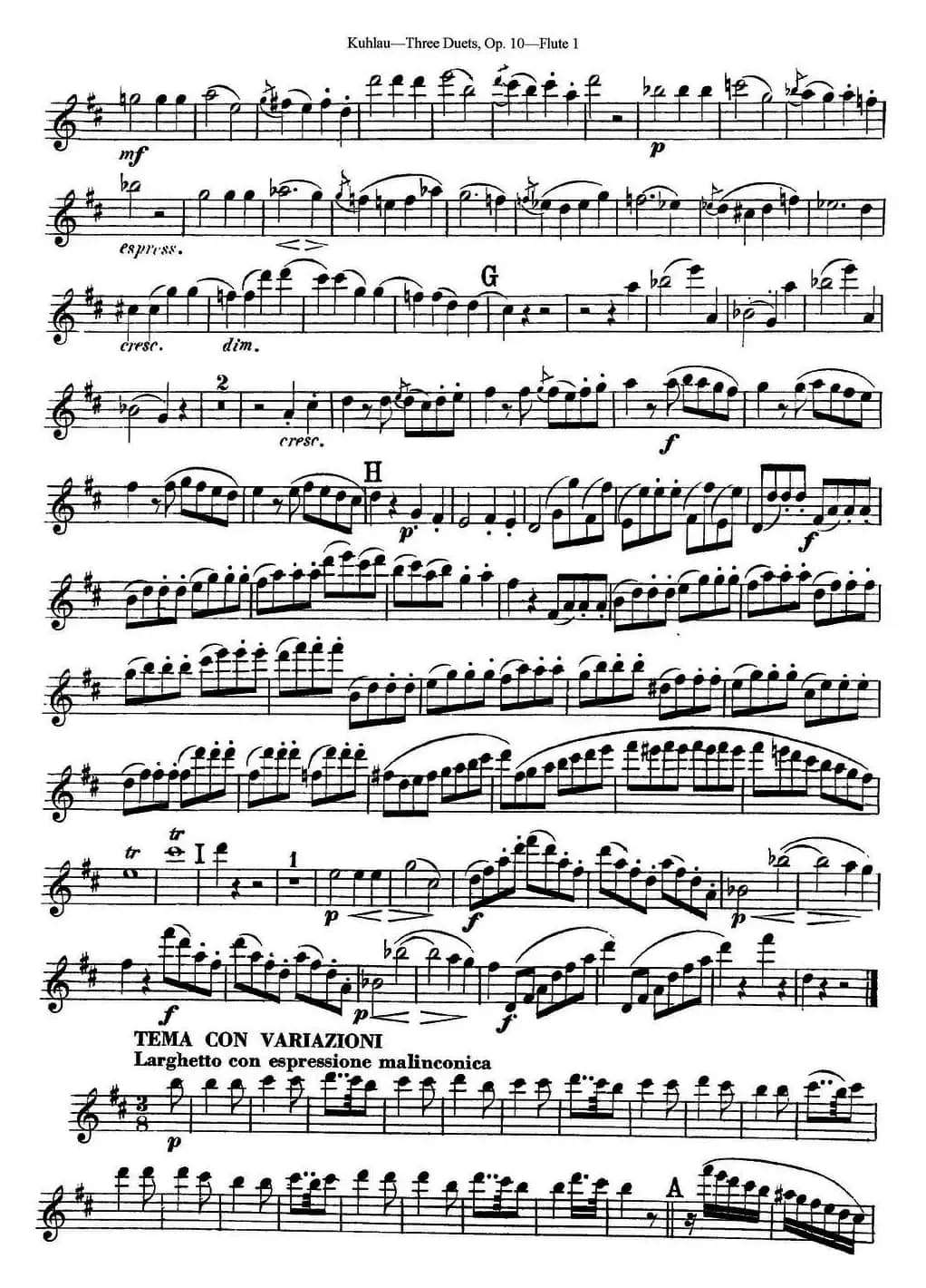 库劳长笛二重奏练习曲Op.10——Flute 1（No.2）