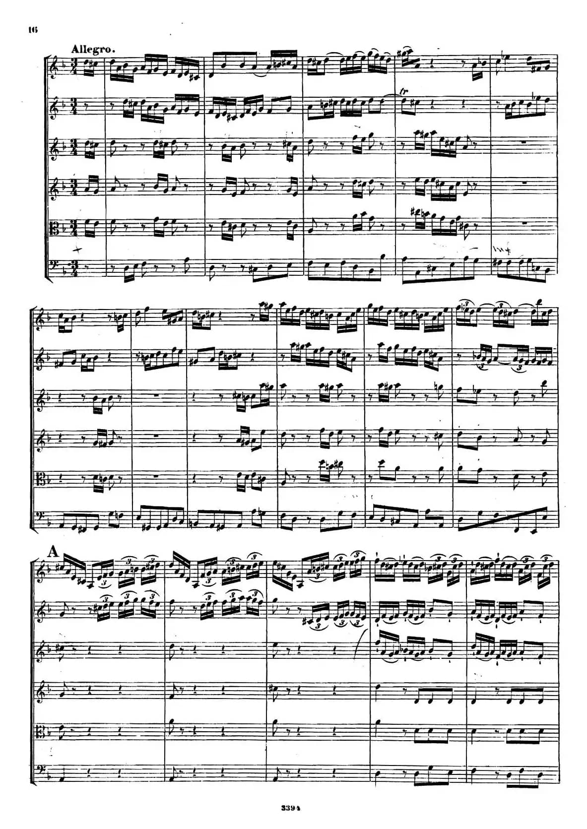 CONCERTO A DUE VIOLINI.（巴赫D小调二重协奏曲总谱）