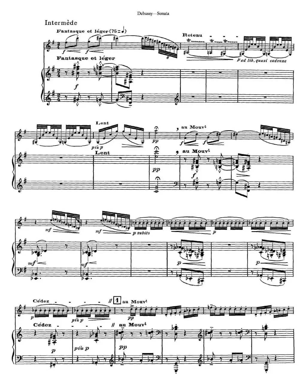 Debussy Sonata（小提琴+钢琴伴奏）