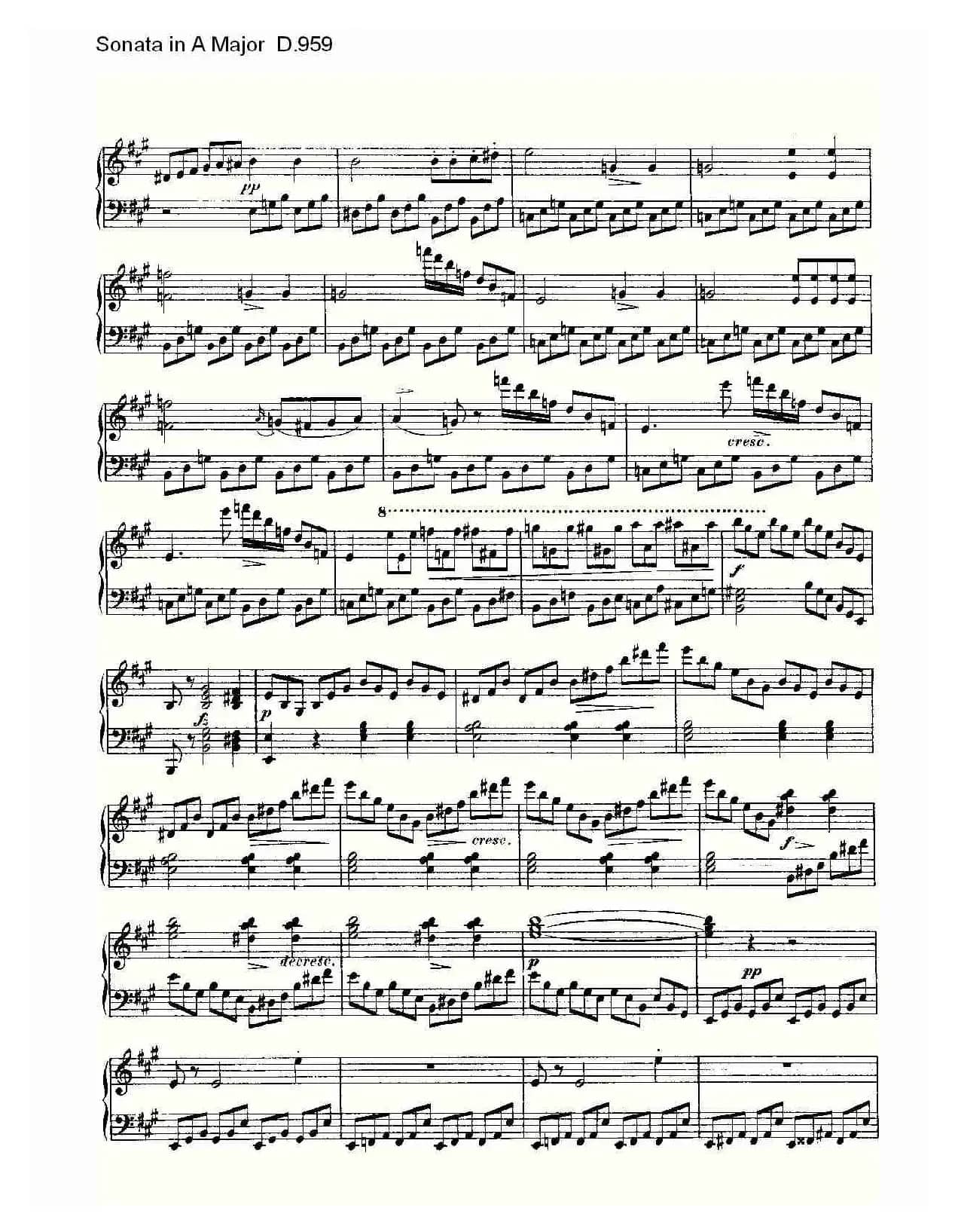 Sonata in A Major D.959（A大调奏鸣曲 D.959）