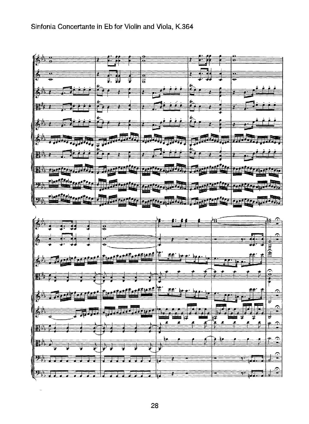 降E大调交响协奏曲（《Sinfonia Concertante in Eb》for Violin and Viola K.364）