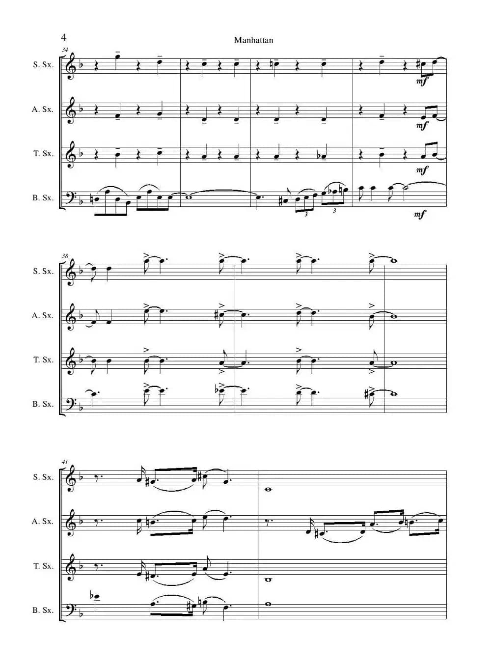 Manhattan score（四重奏）