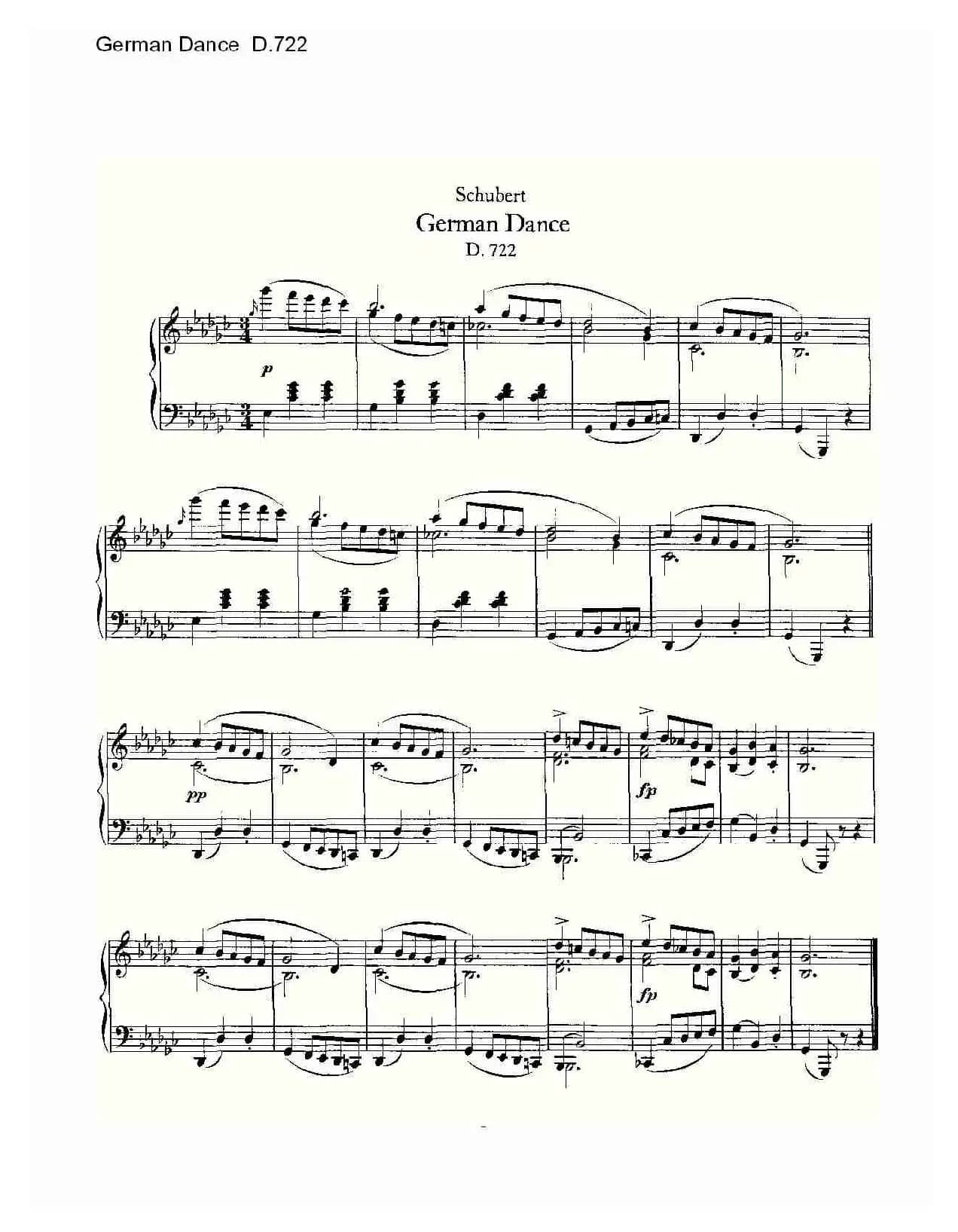 German Dance D.722（德国舞曲 D.722）