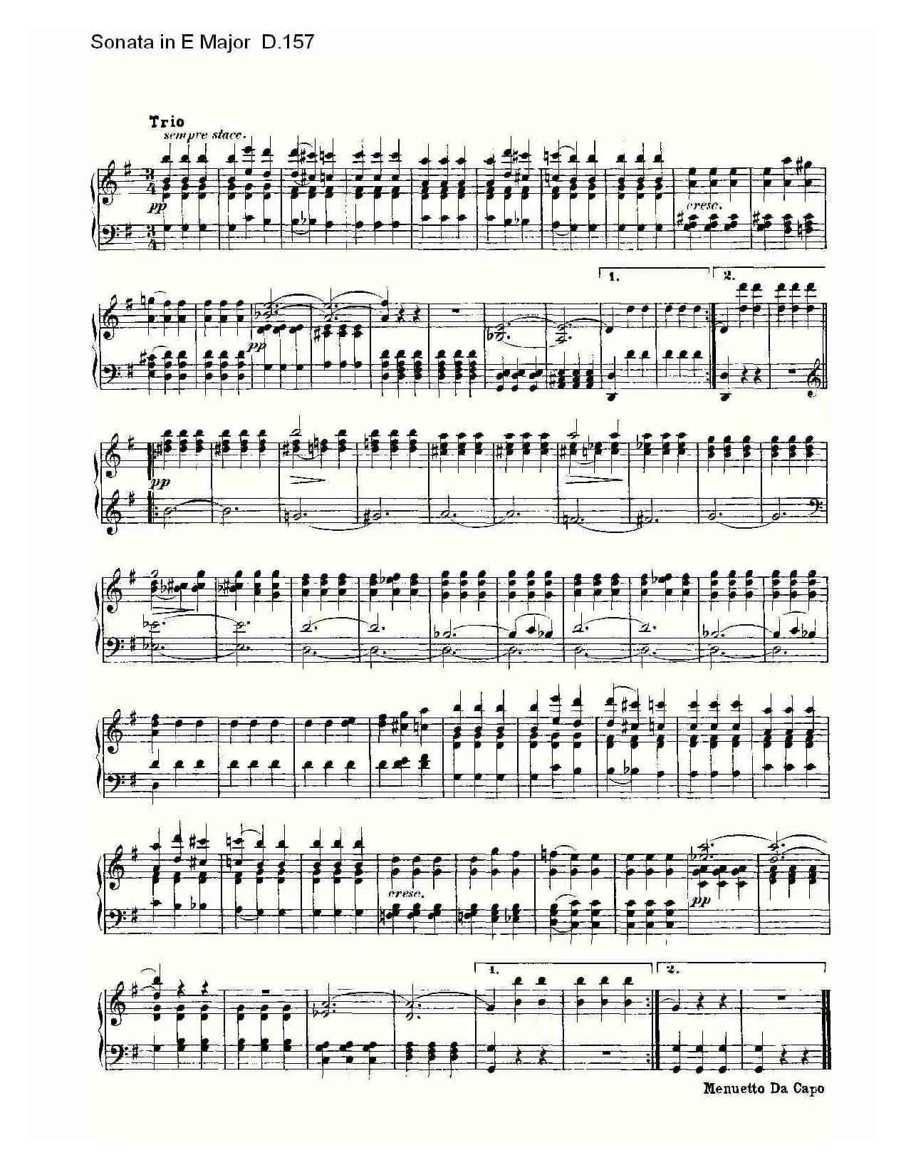 Sonata in E Major D.157（E大调奏鸣曲 D.157）