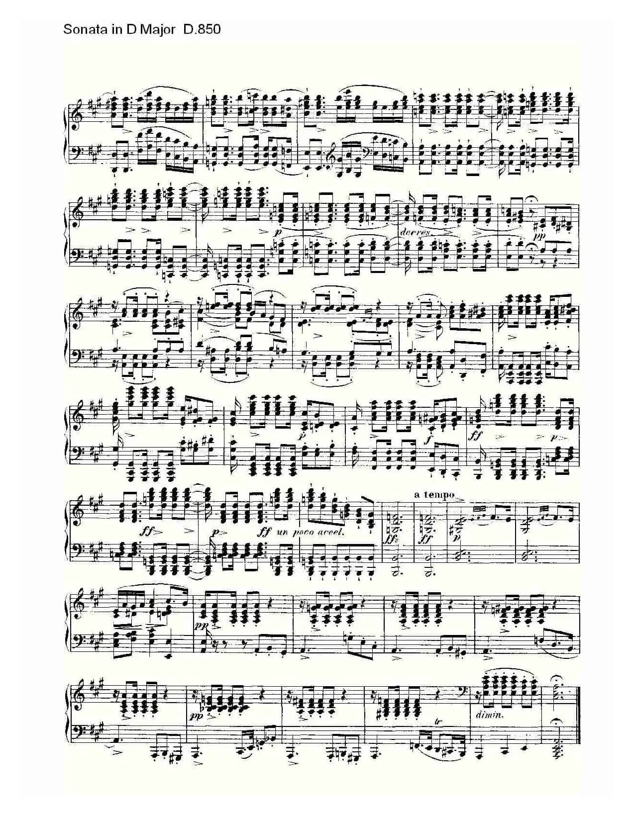 Sonata in D Major D.850（D大调奏鸣曲 D.850）