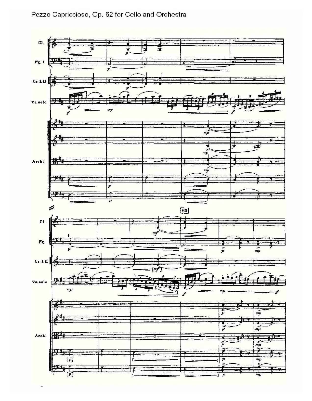 Pezzo Capriccioso, Op.62（大提琴与管弦乐）