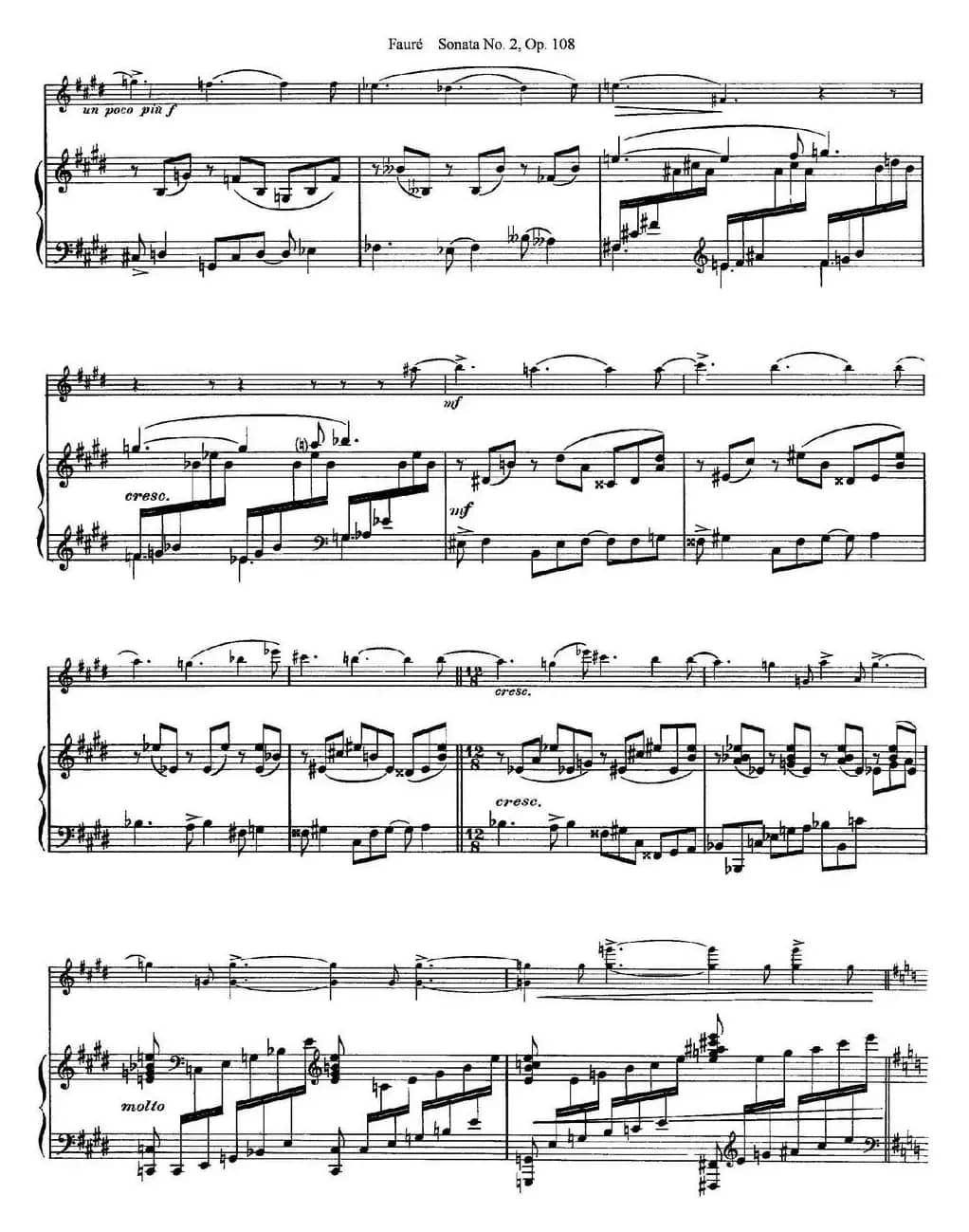 Violin Sonata No.2 Op.108（小提琴+钢琴伴奏）