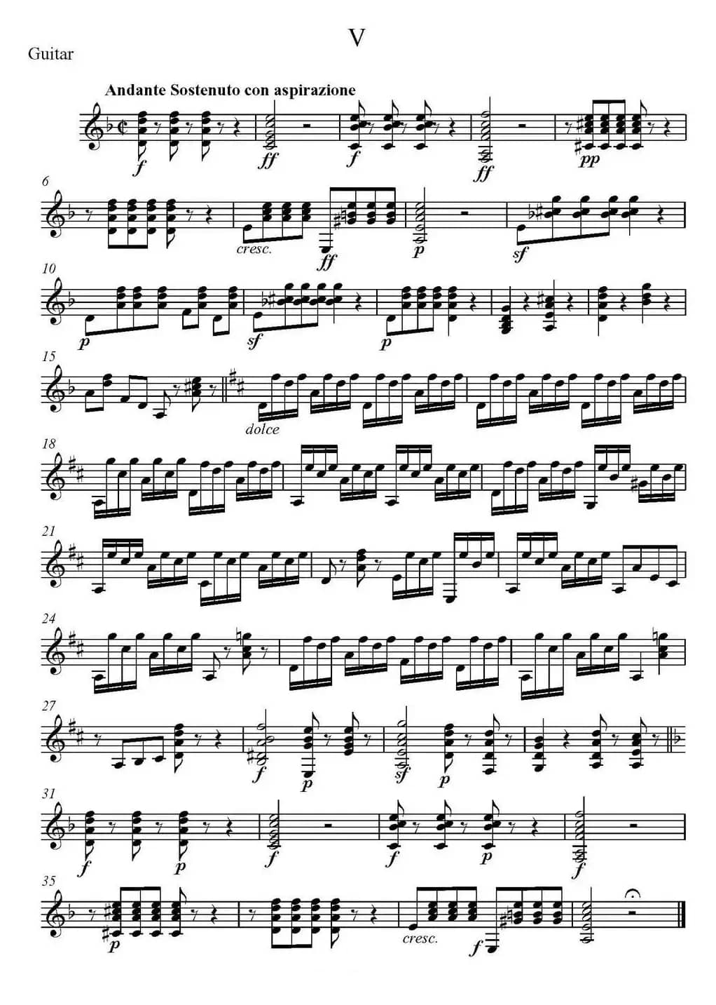 帕格尼尼六首《小提琴和吉他二重奏》 (M.S.110)（吉他分谱）