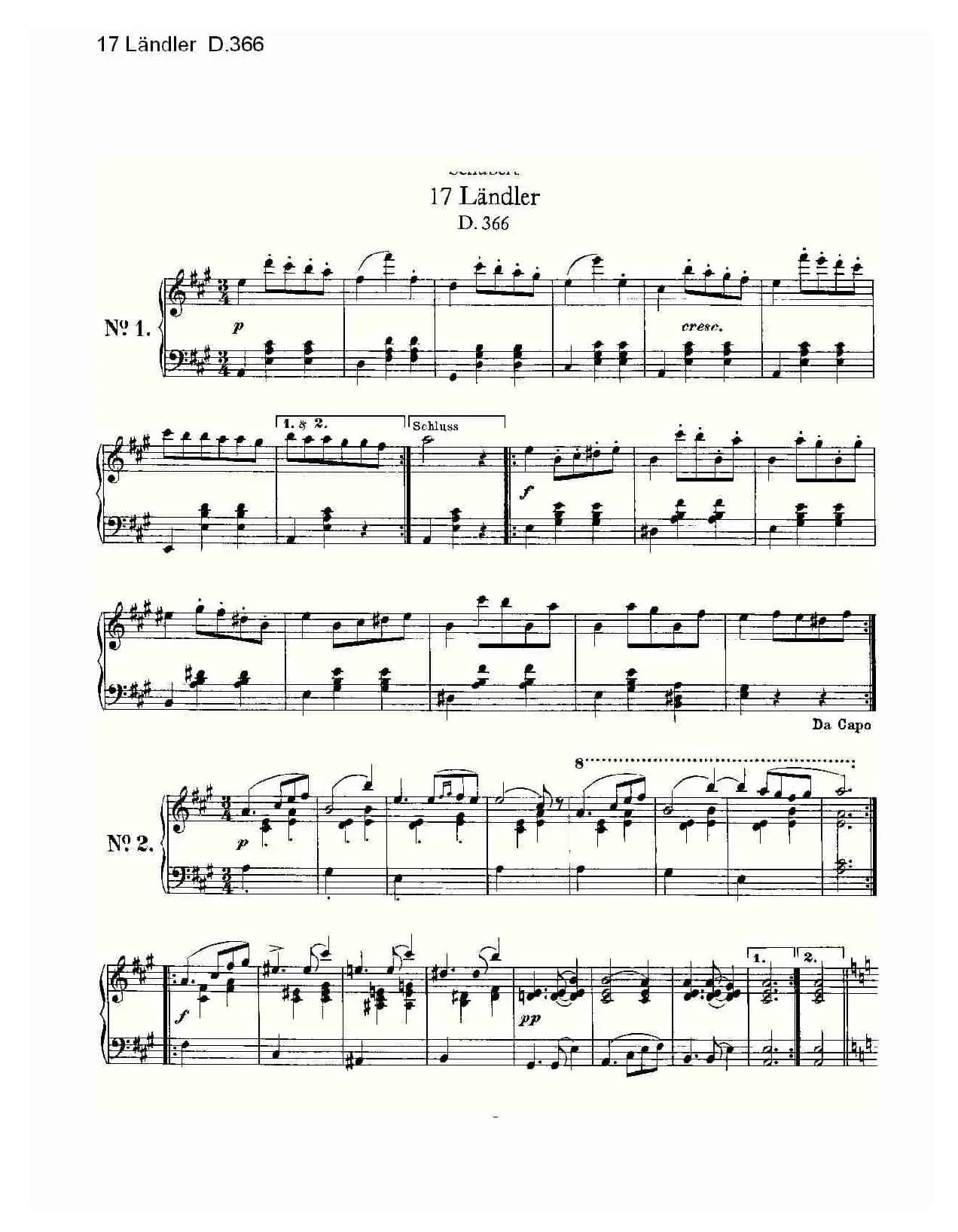 17 Ländler D.366