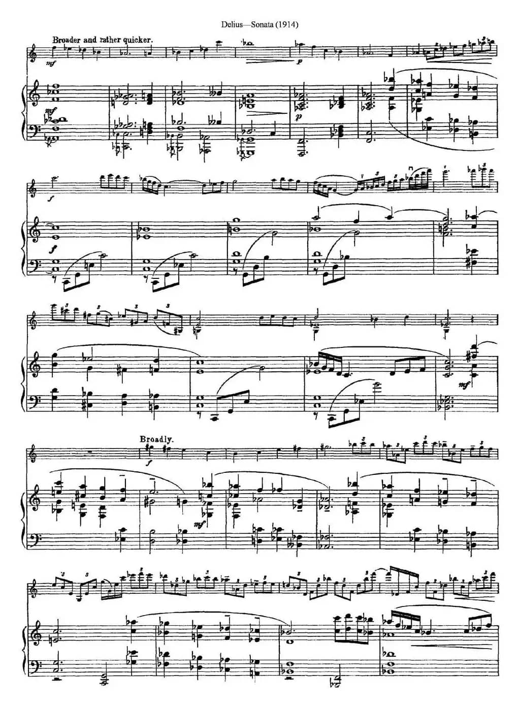 Delius Sonata（小提琴+钢琴伴奏）