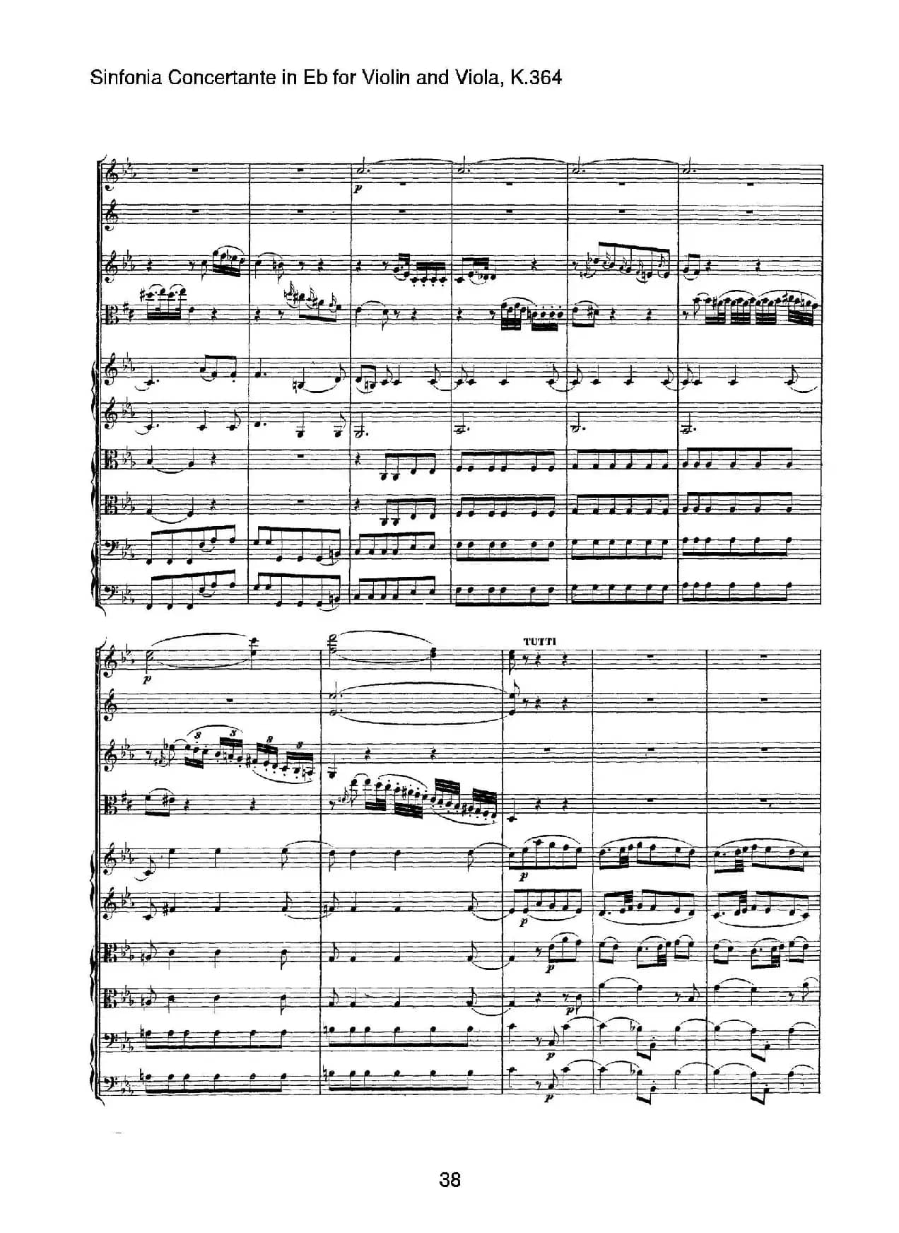 降E大调交响协奏曲（《Sinfonia Concertante in Eb》for Violin and Viola K.364）