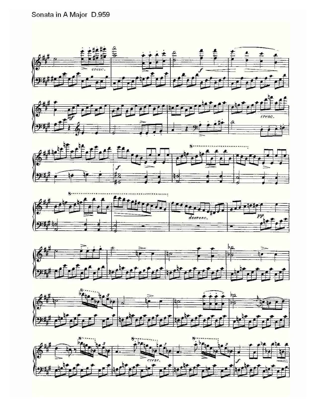 Sonata in A Major D.959（A大调奏鸣曲 D.959）