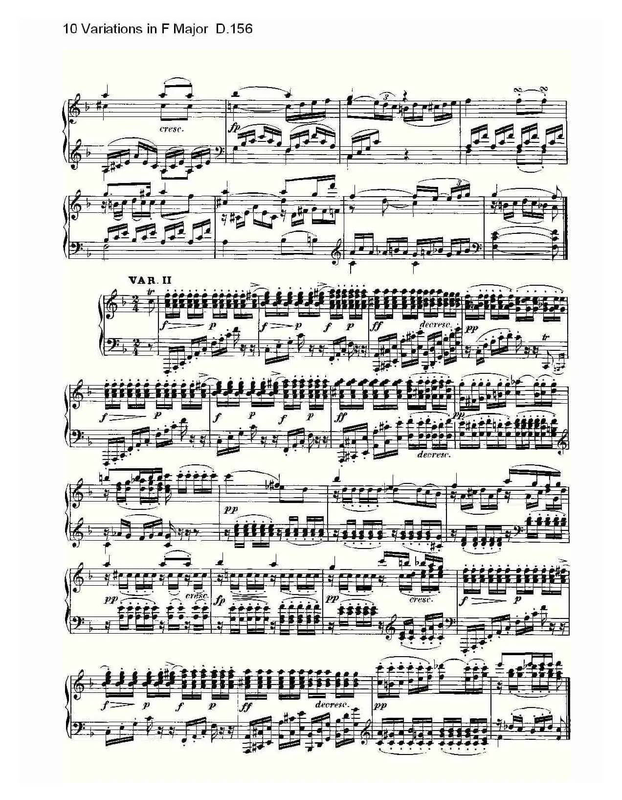 10 Variations in F Major D.156(F大调10变奏曲 D.156)