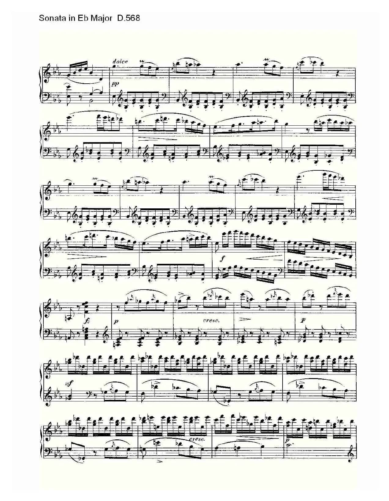 Sonata in Eb Major D.568（Eb大调奏鸣曲 D.568）