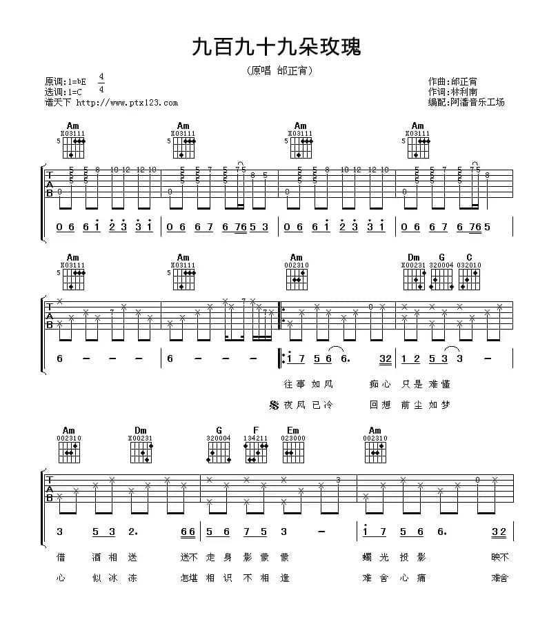 九百九十九朵玫瑰（阿潘编配版）