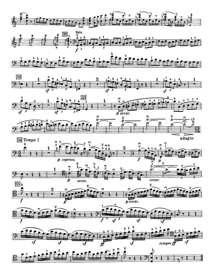 C大调小提琴协奏曲 Op.56（大提琴分谱）