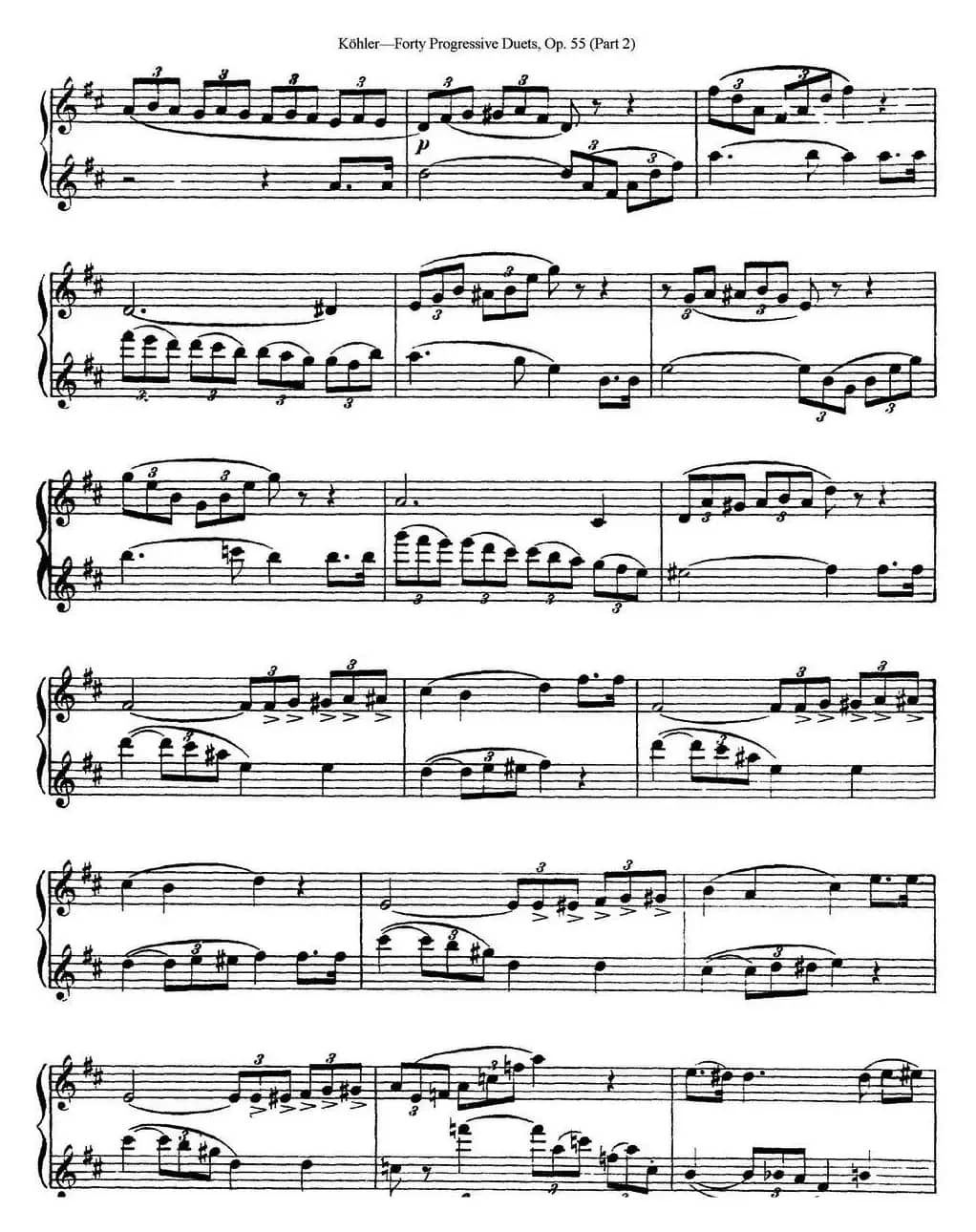 柯勒40首长笛提高练习曲OP.55（二重奏）（NO.13）