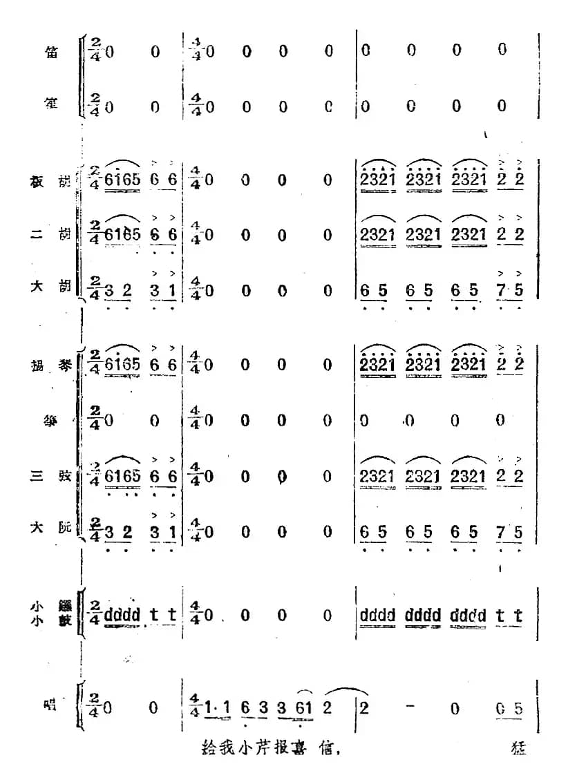 歌剧《小二黑结婚》第一曲 为什么二黑哥还不回还（民乐合奏总谱）
