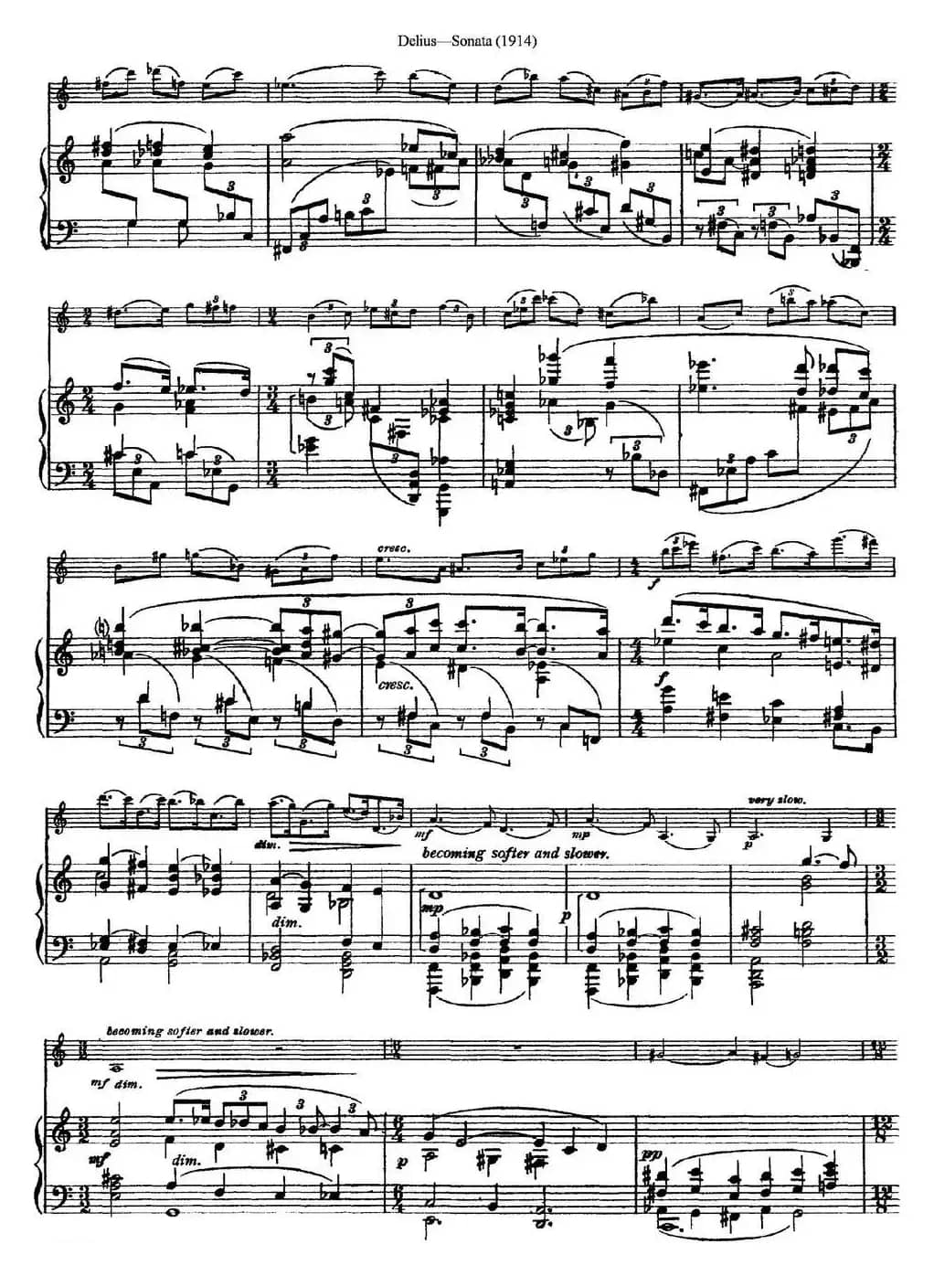 Delius Sonata（小提琴+钢琴伴奏）