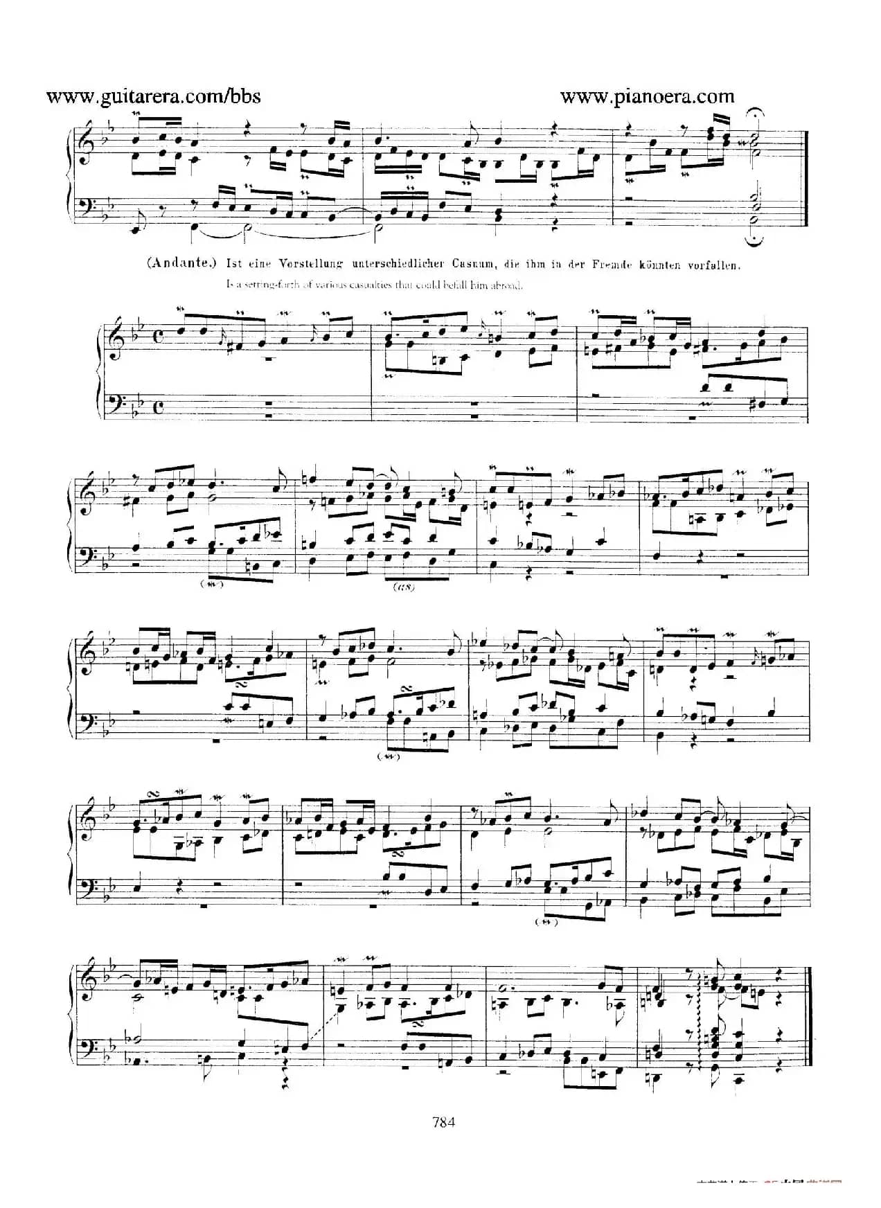Capriccio in B-flat Major BWV 992（降B大调随想曲）