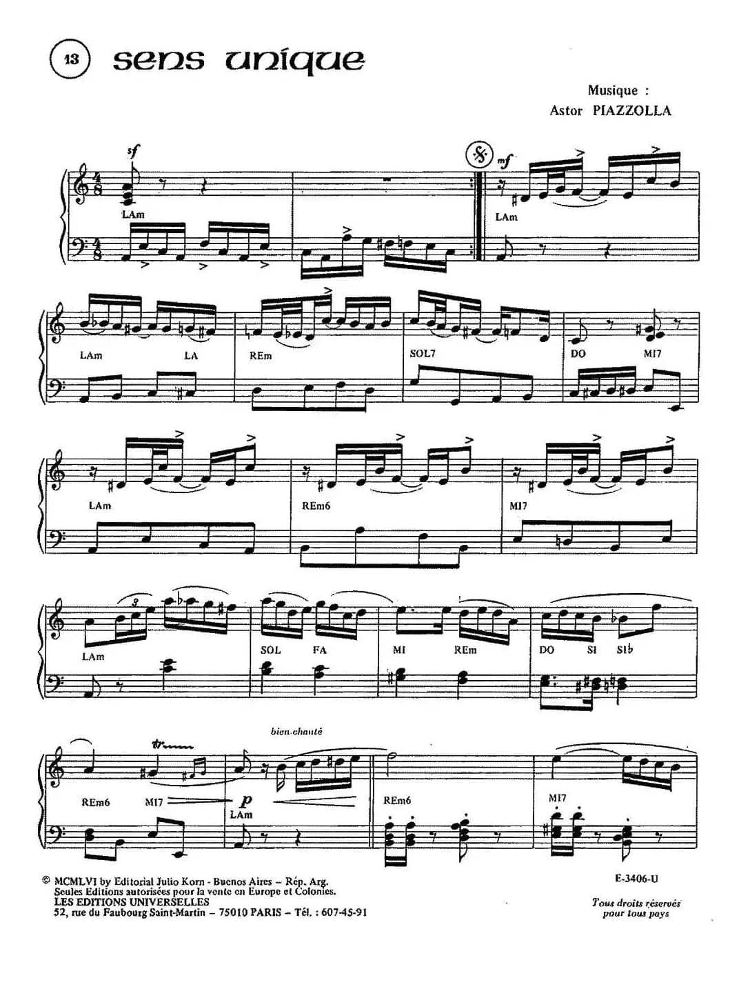 Piazzolla合集：13、Sens Unique