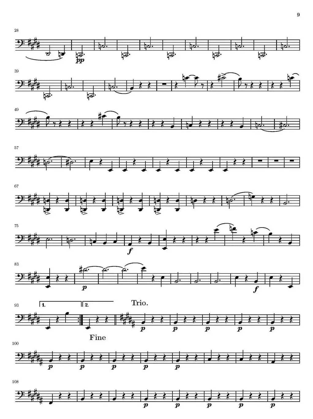 String Quartet nr.18 in E minor（E小调弦乐四重奏）（大提琴分谱）