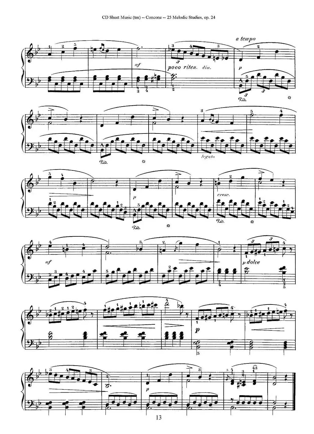 Concone - 25 Melodic Studies easy and progressive（11—15）