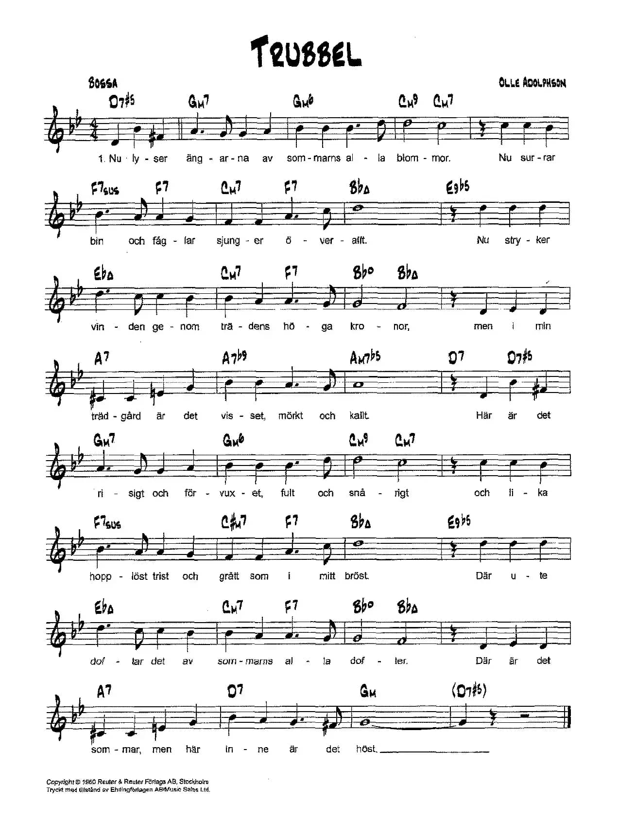 降B爵士乐谱：TRUBBEL