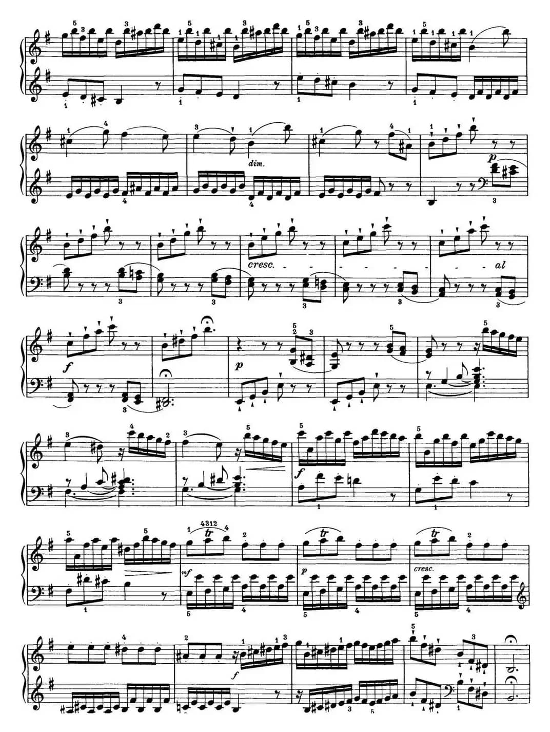 海顿 钢琴奏鸣曲 Hob XVI 34 in E minor