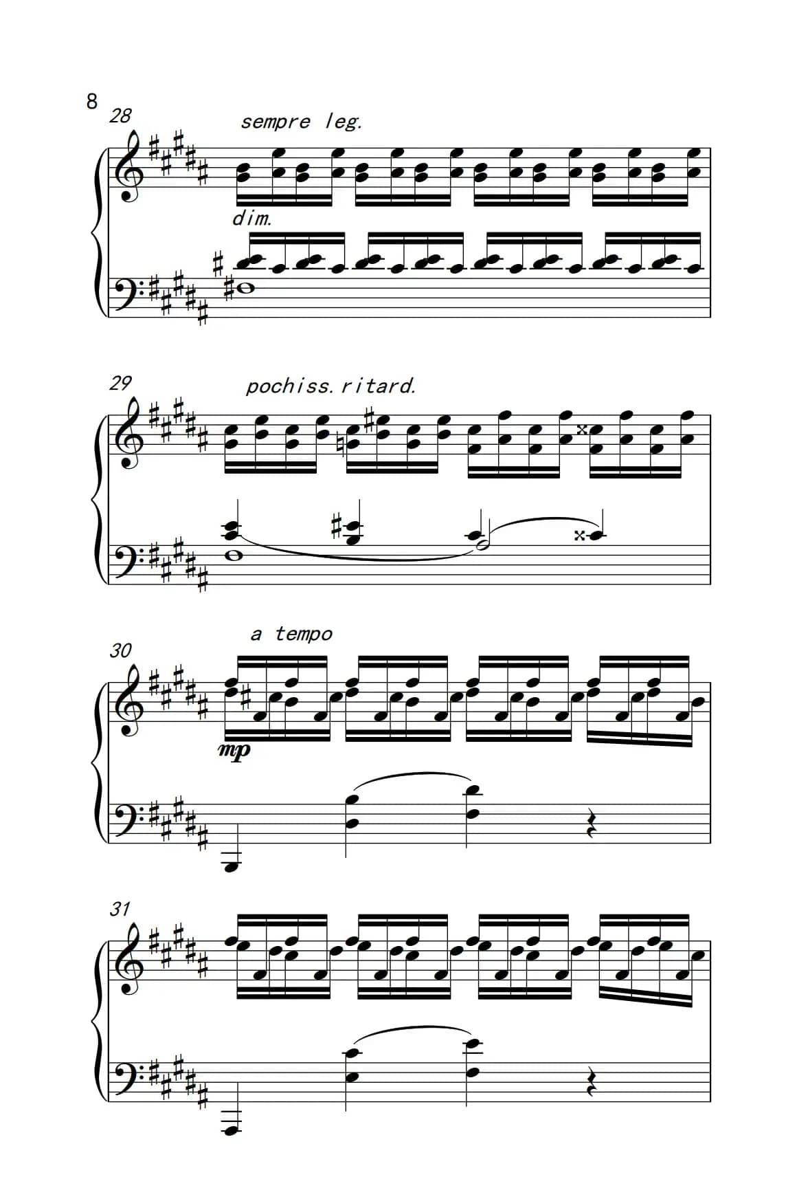 莫什科夫斯基 钢琴练习曲（第十五首）