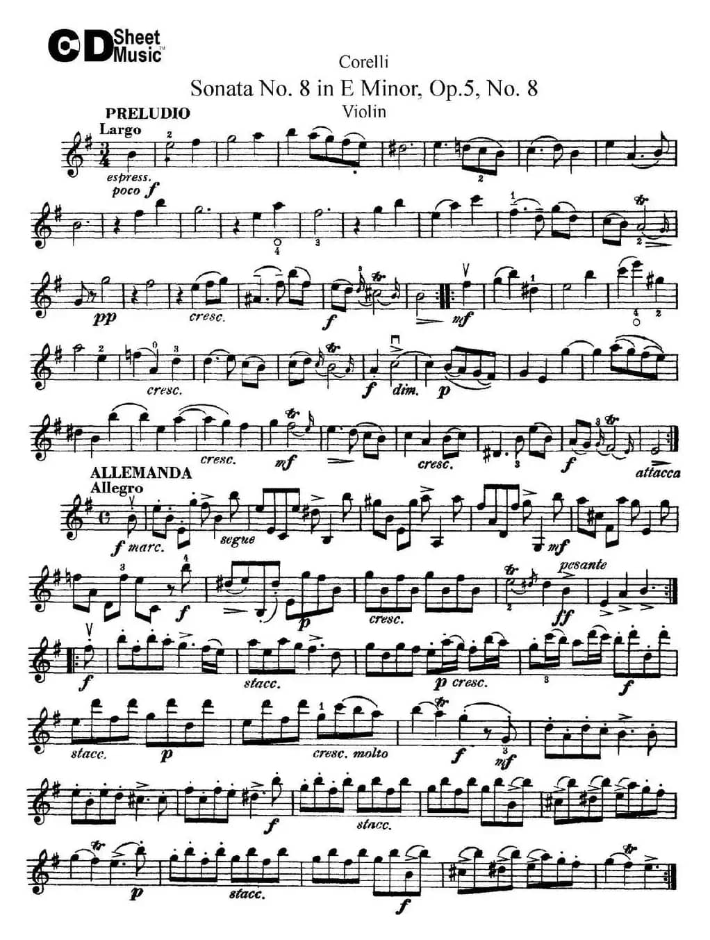 Sonata No.8 in E MinorOp.5 No.8