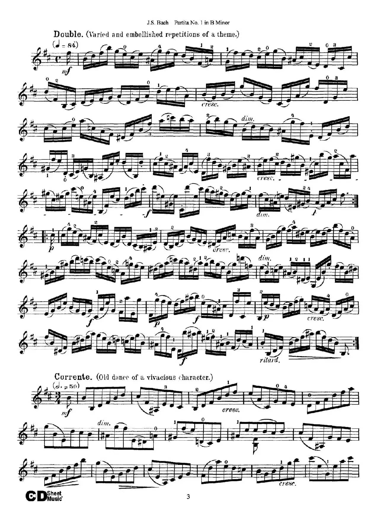 6 Violin Sonatas and Partitas 2.Partita No.1 B Minor