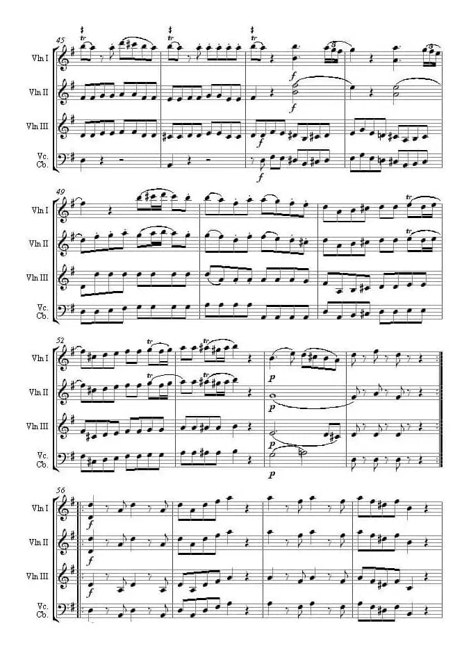 Eine kleine Nachtmusik 1st Movement K.525(弦乐四重奏)