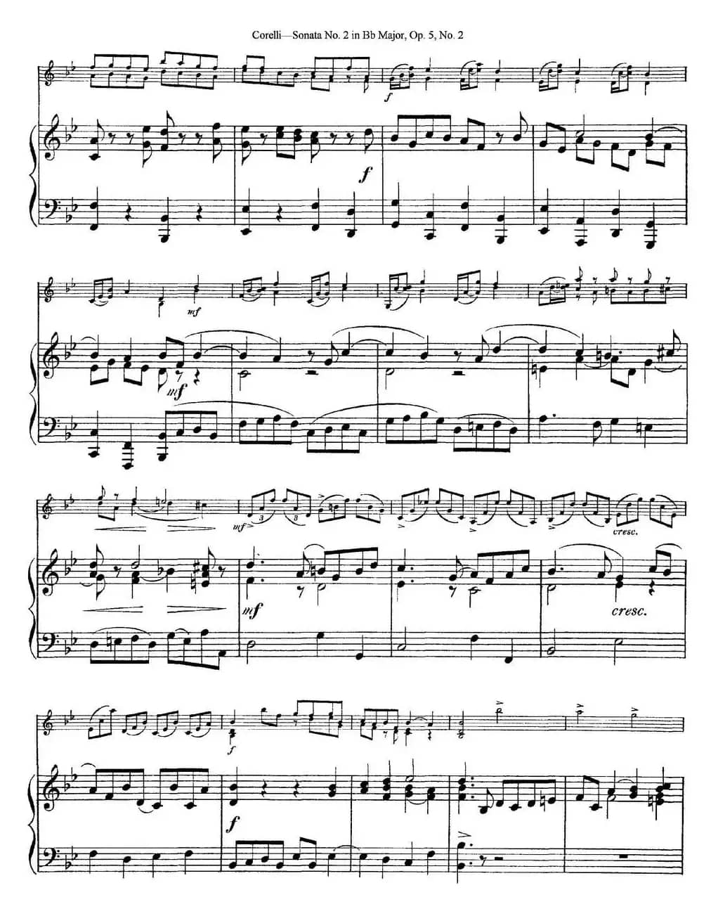 Sonata No.2 in Bb MajorOp.5 No.2（小提琴+钢琴伴奏）